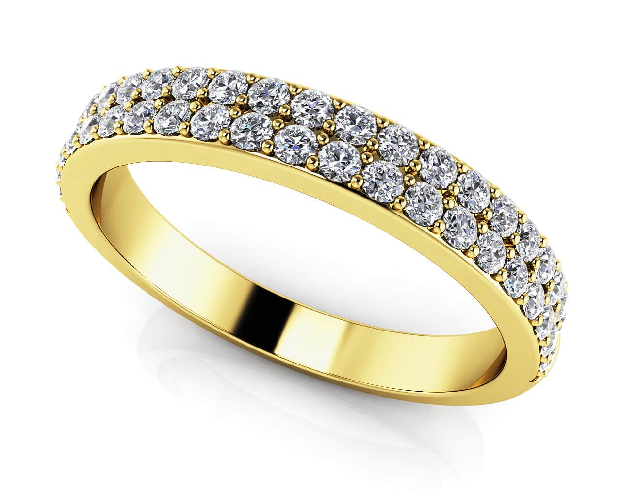 Splendid Romance Double Row Diamond Wedding Band Lab-Grown Diamond  with 0.42 ct.(finished) 1.3mm - Image 2