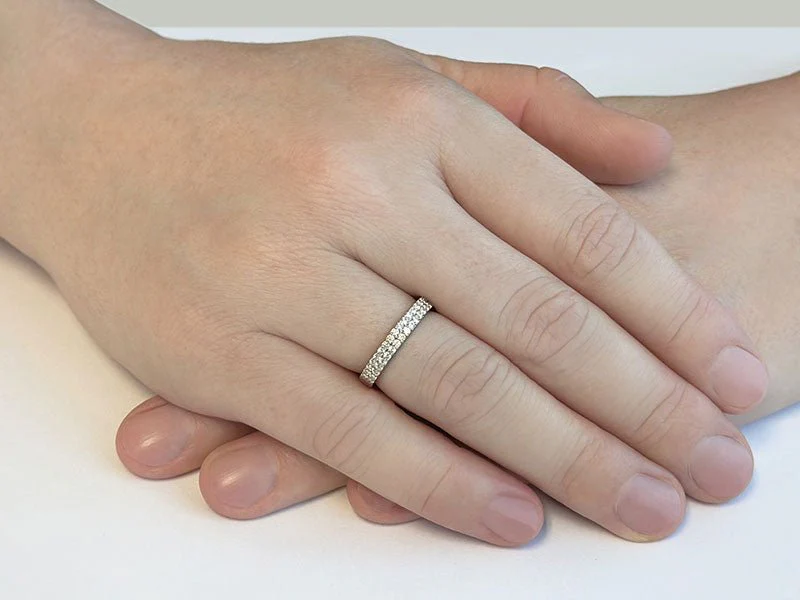 Splendid Romance Double Row Diamond Wedding Band Lab-Grown Diamond  with 0.42 ct.(finished) 1.3mm - Image 3