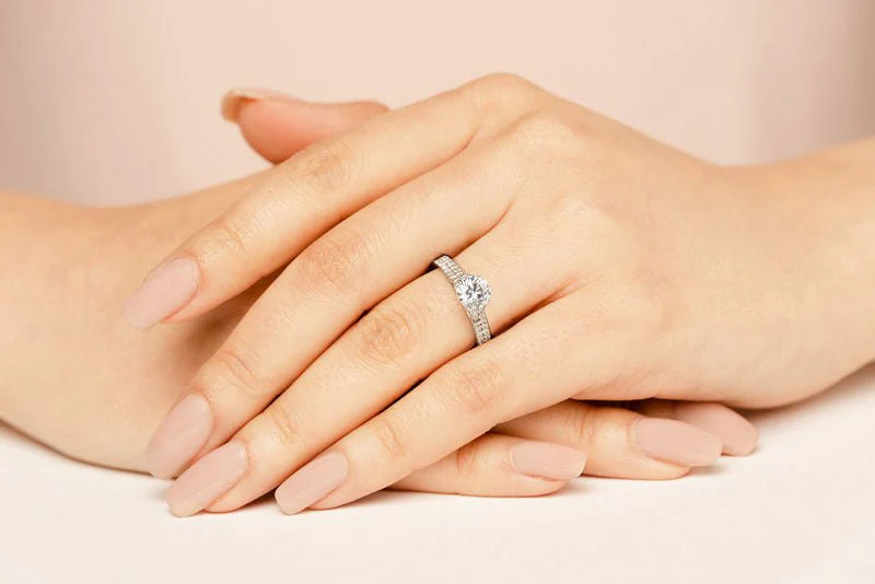 Splendid Romance Two Row Lab-Grown Diamond Engagement Ring with 1.13 ct. (0.75 ct. center diamond) - Image 3