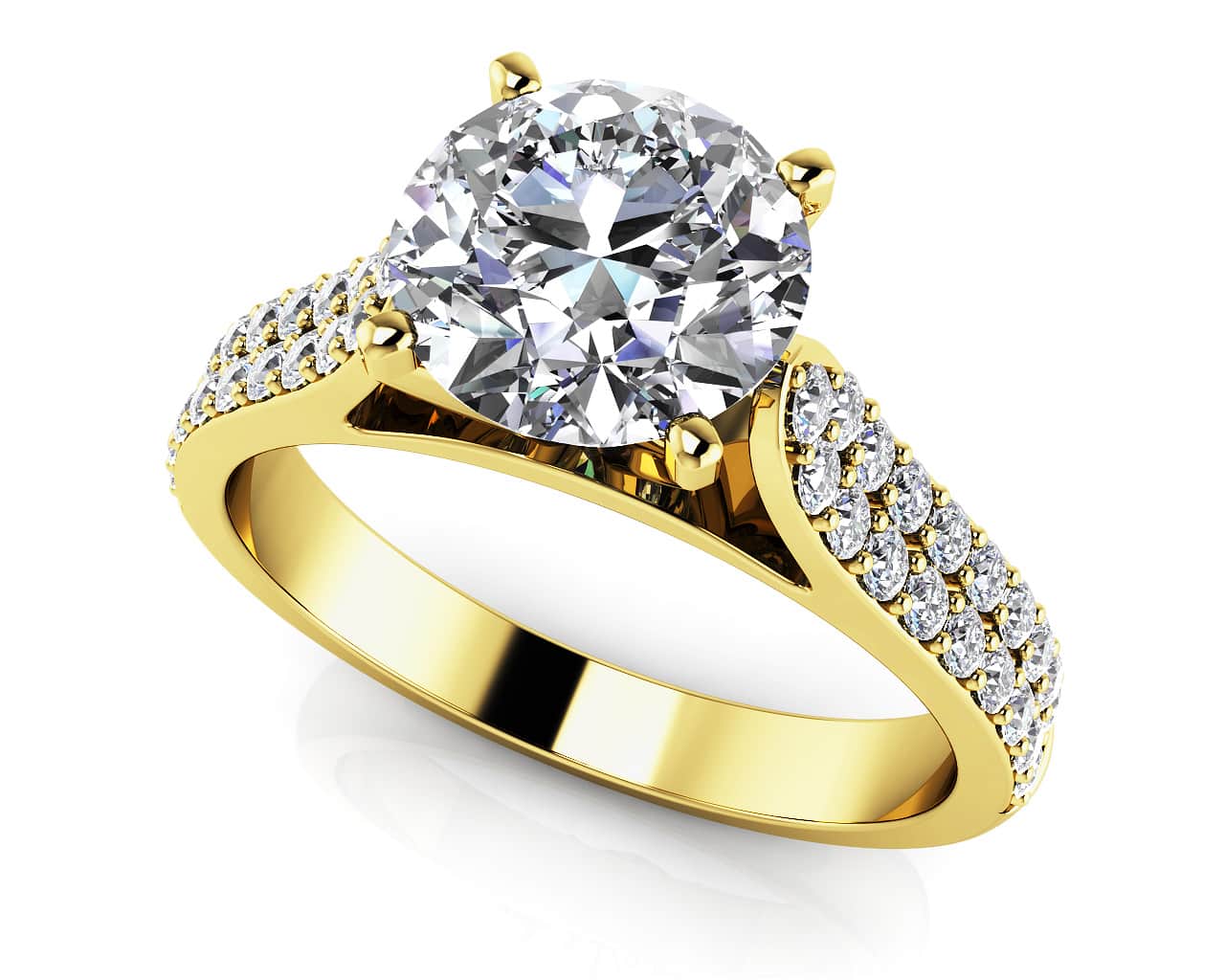 Splendid Romance Two Row Lab-Grown Diamond Engagement Ring with 1.63 ct. (1.25 ct. center diamond) - Image 2
