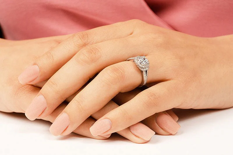 Split Shank Cushion Cut Lab-Grown Diamond Engagement Ring with 1.90 ct. (1.25 ct. center diamond) - Image 4