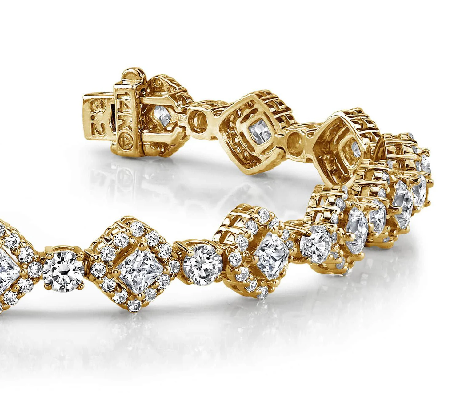 Spotlight Princess Cut Diamond Bracelet with 7.21 ct.(finished) 1.3mm, 3mm, 3.2mm - Image 2