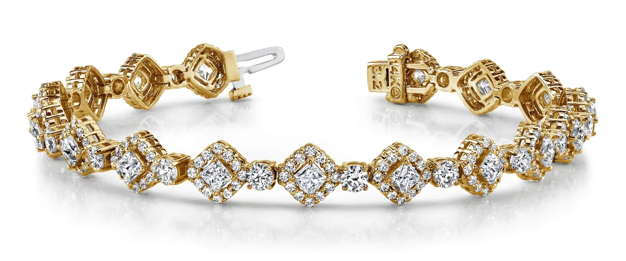 Spotlight Princess Cut Diamond Bracelet with 7.21 ct.(finished) 1.3mm, 3mm, 3.2mm - Image 5