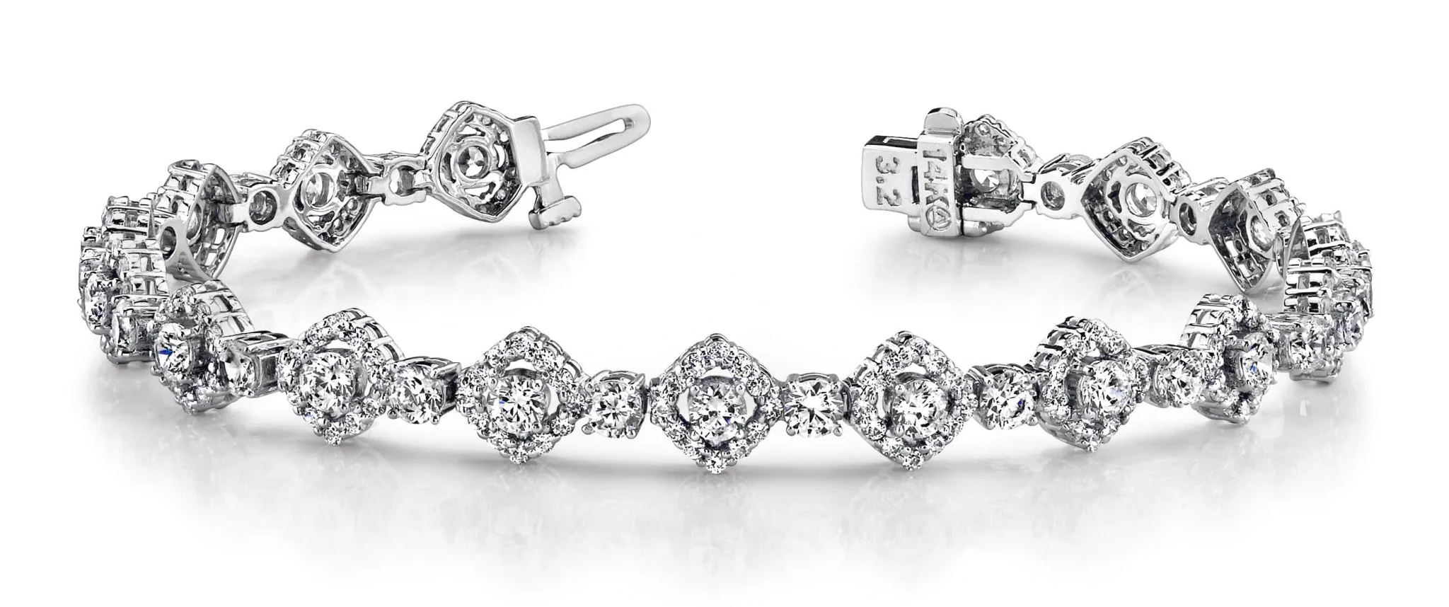 Square Link Diamond Bracelet with 6.53 ct.(finished) 1.3mm, 3.2mm - Image 4