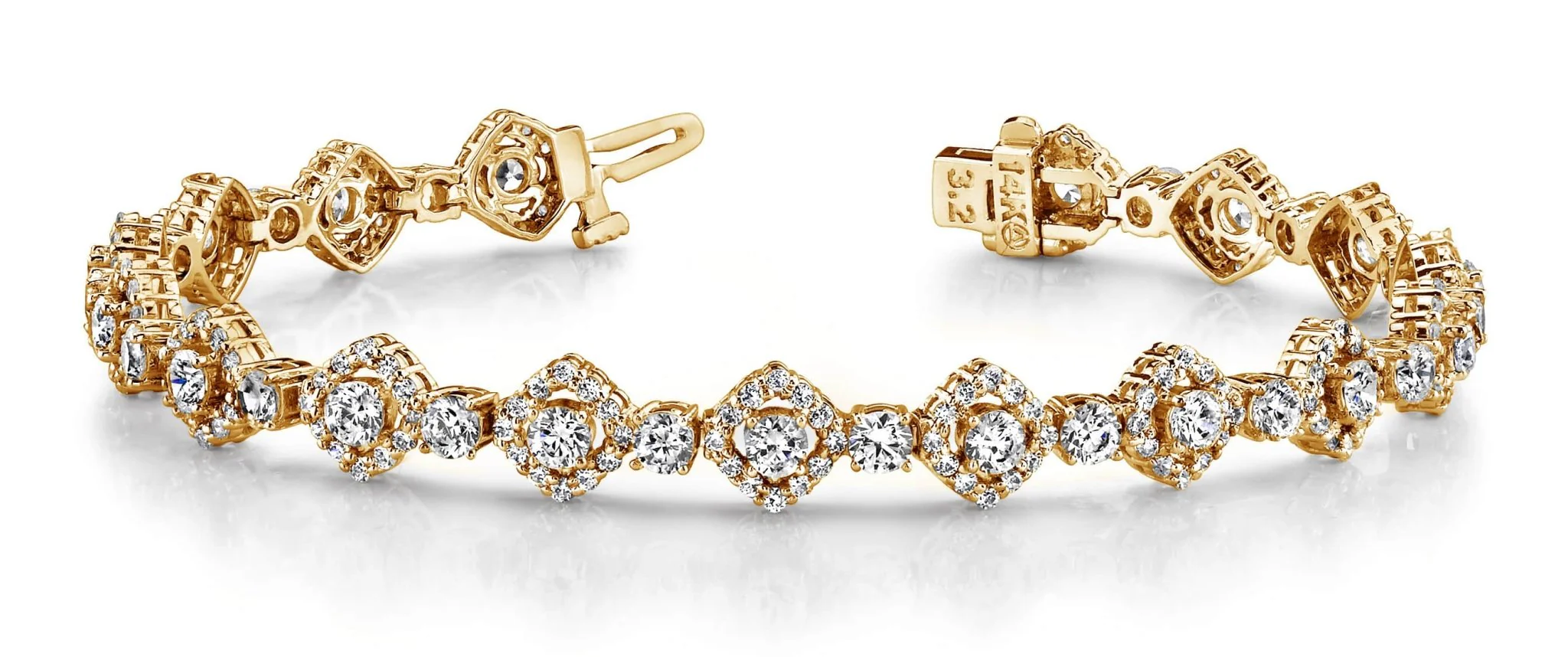 Square Link Diamond Bracelet with 6.53 ct.(finished) 1.3mm, 3.2mm - Image 5