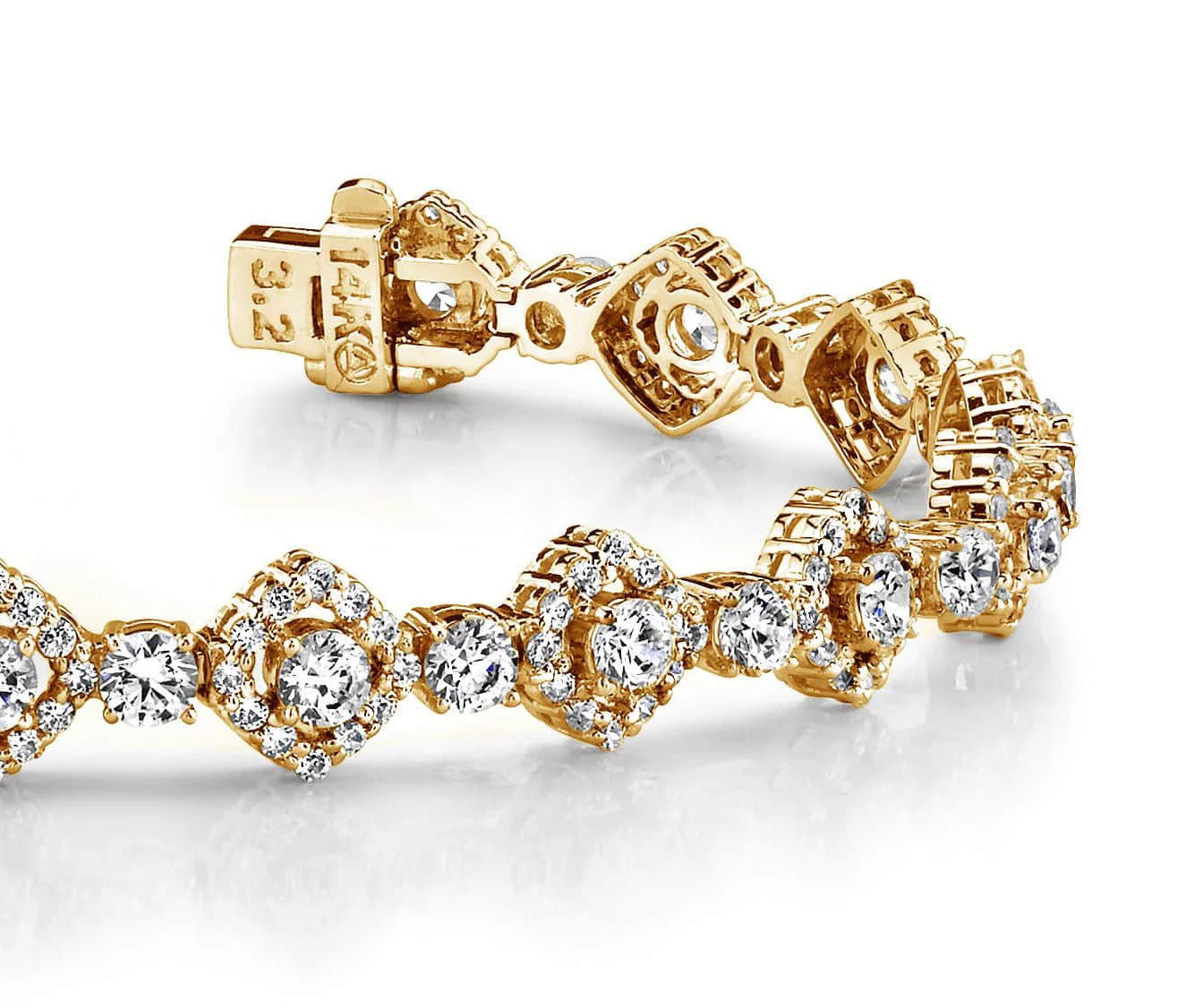 Square Link Lab-Grown Diamond Bracelet with 5.29 ct.(finished) 1.2mm, 2.7mm - Image 2