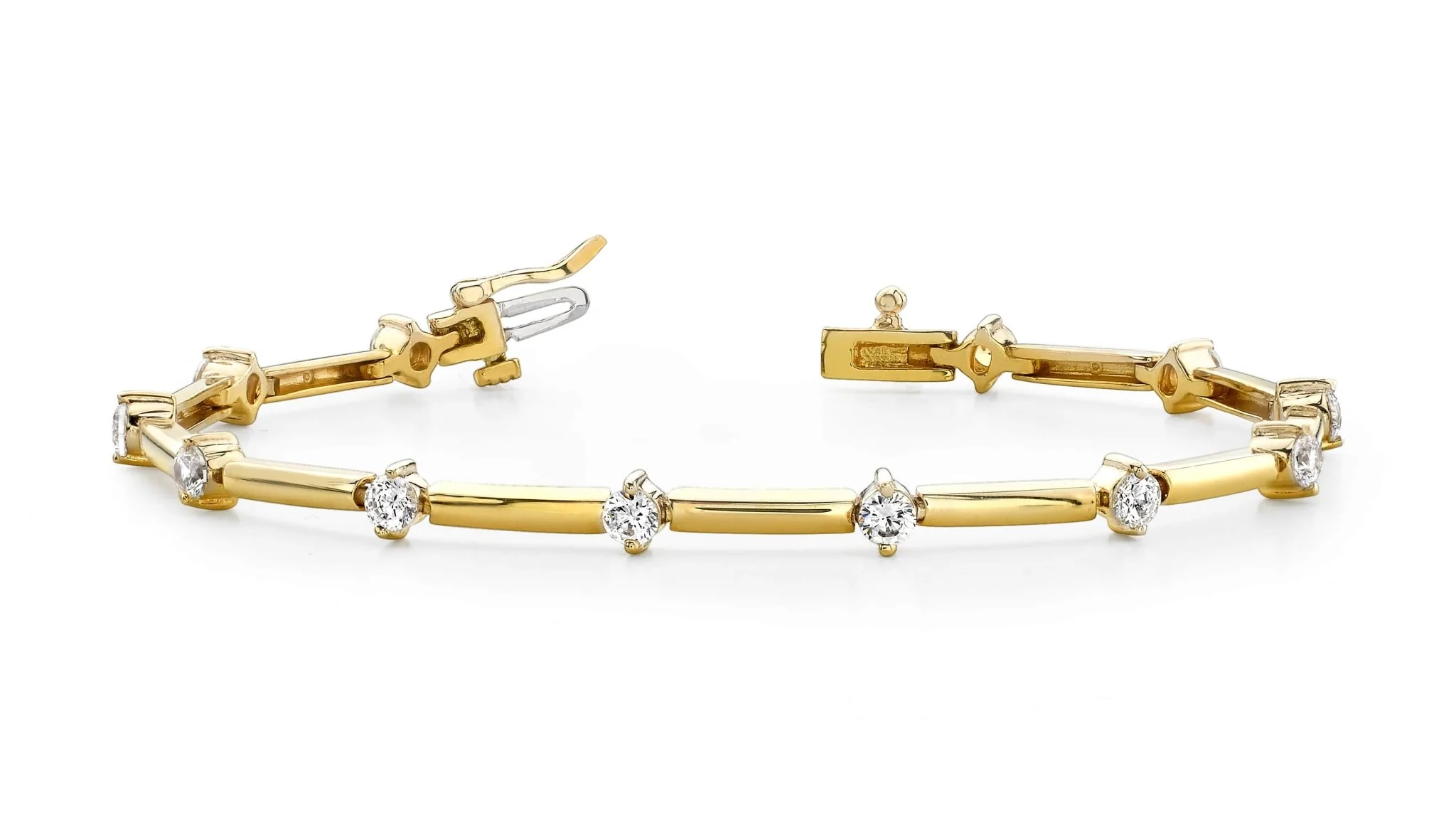 Starburst Solid Link Diamond Bracelet with 0.48 ct.(finished) 2.2mm - Image 3