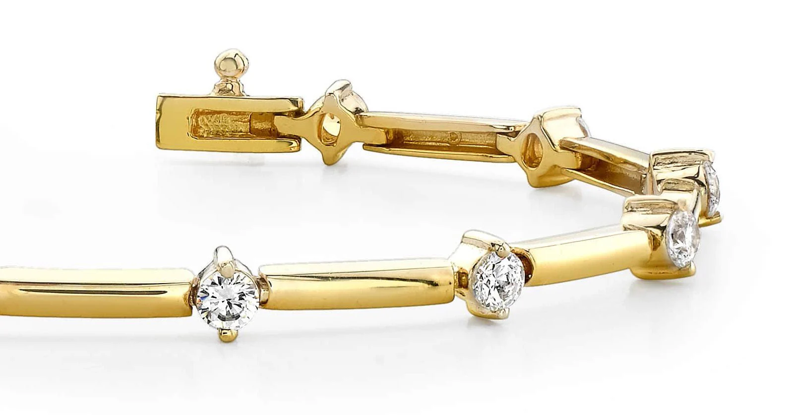 Starburst Solid Link Diamond Bracelet with 0.96 ct.(finished) 2.8mm - Image 2