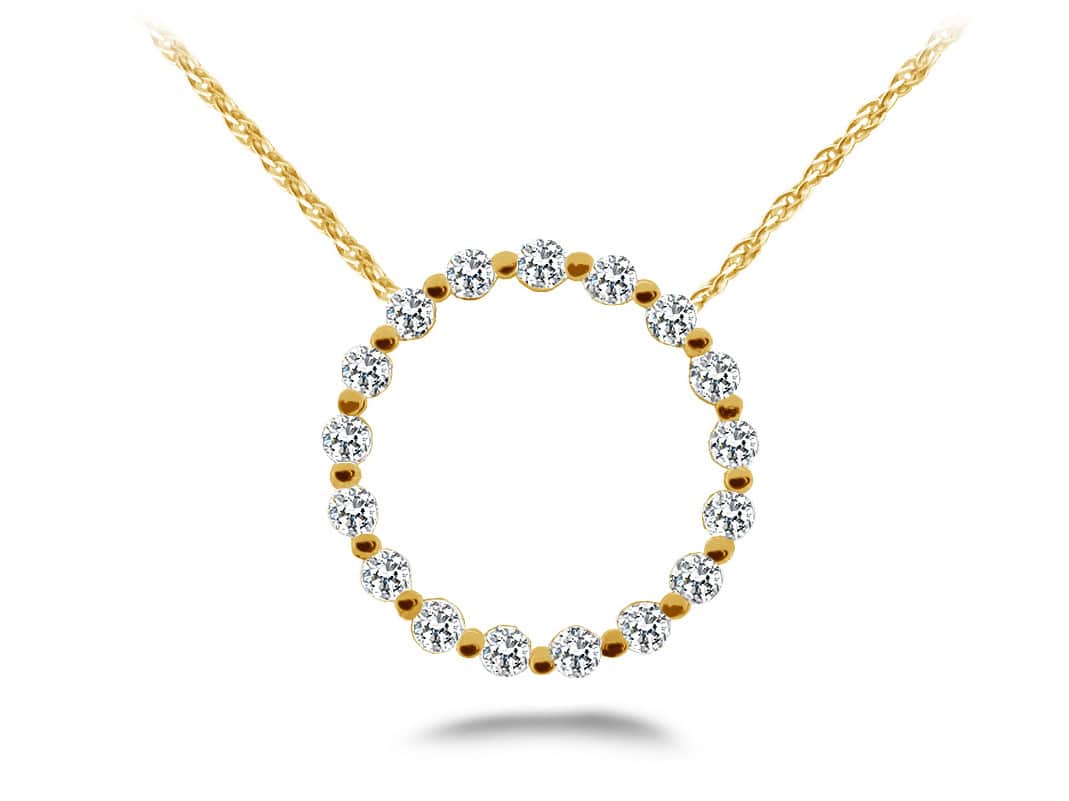 Stunning Diamond Circle Lab-Grown Diamond Pendant with 0.56 ct.(finished) 2.0mm - Image 2