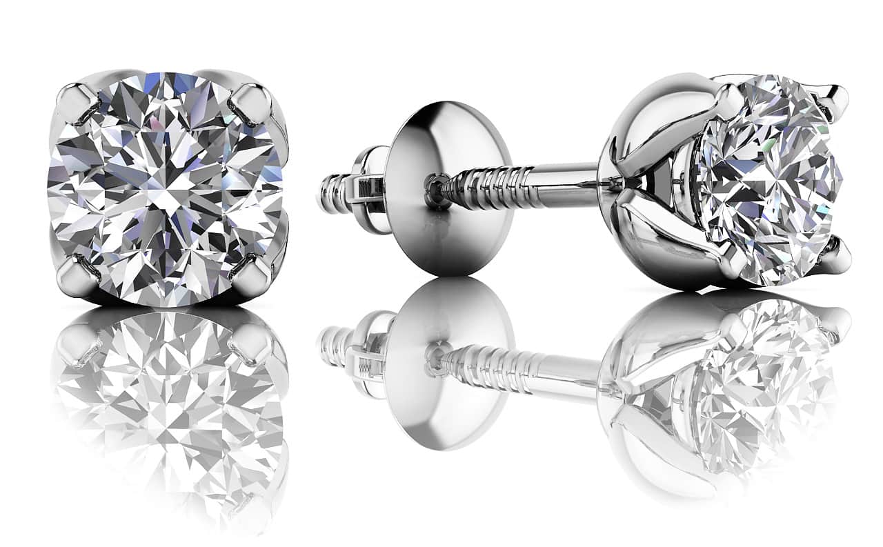 Stunning Tulip Diamond Stud Earrings with 1.00 ct.(finished) 5mm