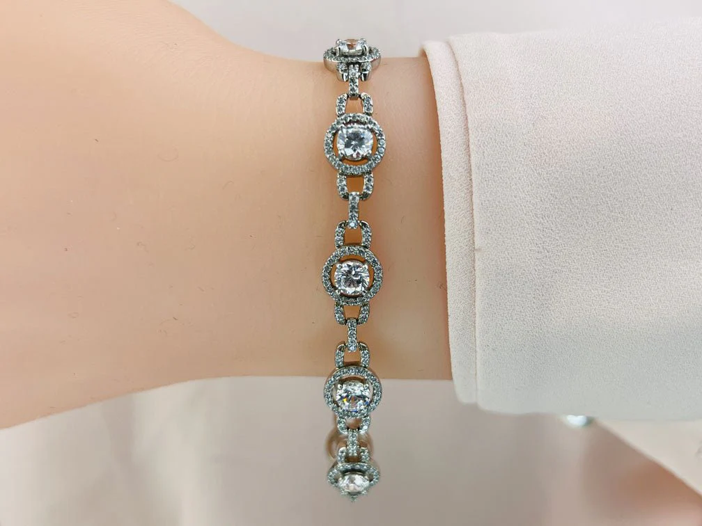 Stylish Circles Lab-Grown Diamond Bracelet with 7.24 ct.(finished) 1.1mm, 5mm - Image 3