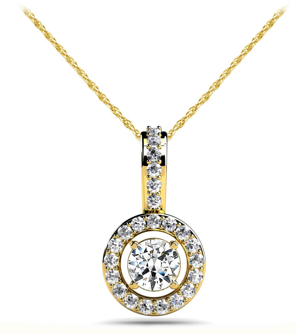 Stylish Diamond Circle Diamond Pendant with 0.34 ct.(finished) 1.1mm, 3.5mm - Image 2