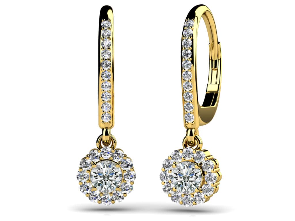 Stylish Diamond Drop Diamond Earrings with 0.66 ct. (2X0.16 ct. center diamonds) - Image 2