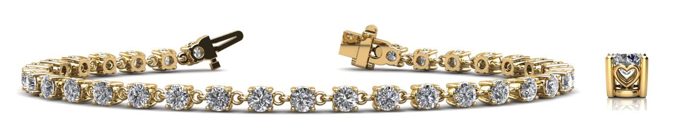 Stylish Sweetheart Diamond Tennis Diamond Bracelet with 3.91 ct.(finished) 3.1mm - Image 6