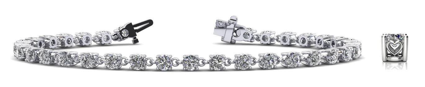 Stylish Sweetheart Diamond Tennis Lab-Grown Diamond Bracelet with 3.27 ct.(finished) 2.8mm - Image 5