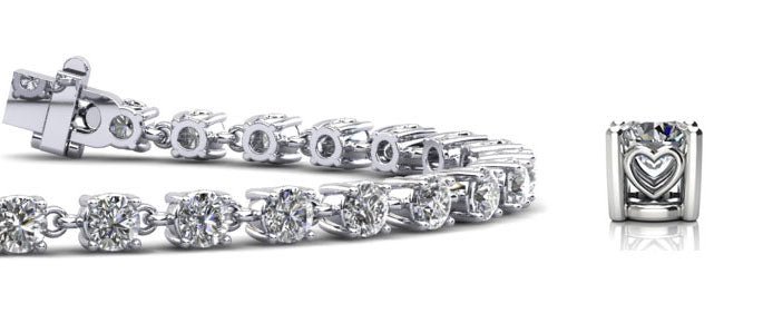 Stylish Sweetheart Diamond Tennis Lab-Grown Diamond Bracelet with 3.91 ct.(finished) 3.1mm