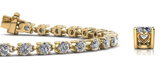 Stylish Sweetheart Diamond Tennis Lab-Grown Diamond Bracelet with 7.16 ct.(finished) 4.1mm - Image 2