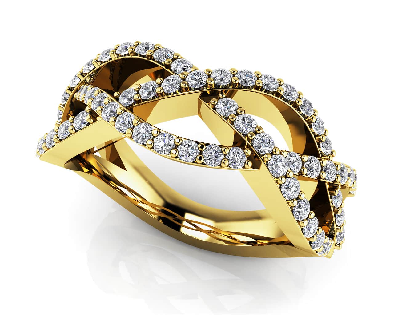 Stylish Woven Anniversary Lab-Grown Diamond Ring with 0.52 ct.(finished) 1.2mm - Image 2