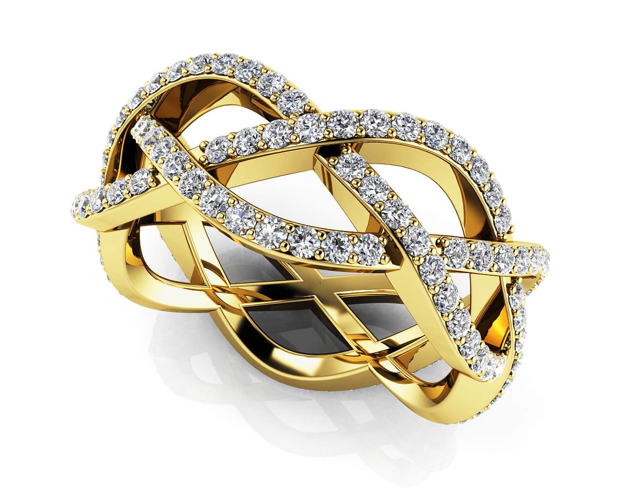 Stylish Woven Diamond Eternity Ring  with 1.06 ct.(finished) 1.2mm - Image 2