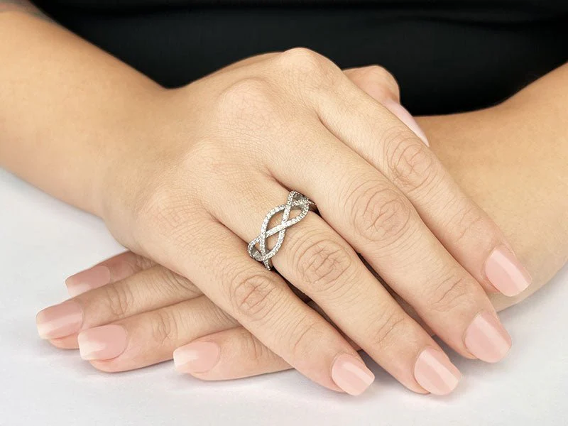 Stylish Woven Diamond Eternity Ring  with 1.06 ct.(finished) 1.2mm - Image 3