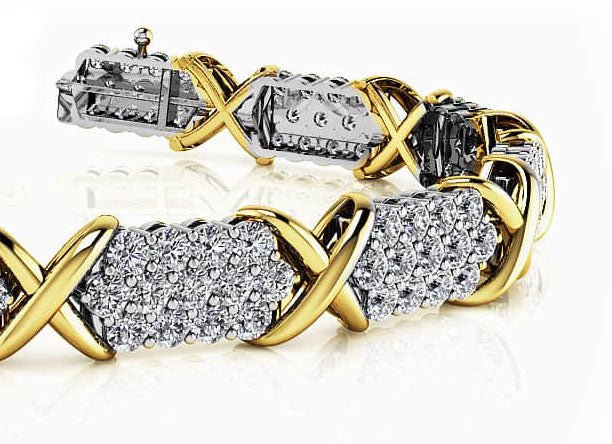 Stylized X Triple Row Lab-Grown Diamond Bracelet with 5.72 ct.(finished) 2.25mm - Image 2