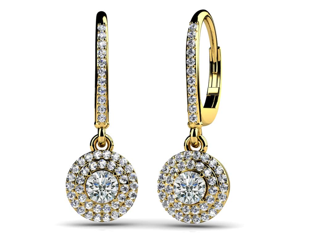 Surrounded By Sparkle Diamond Hoop Earrings Lab-Grown Diamond  with 1.21 ct. (2X0.35 ct. center diamonds) - Image 2