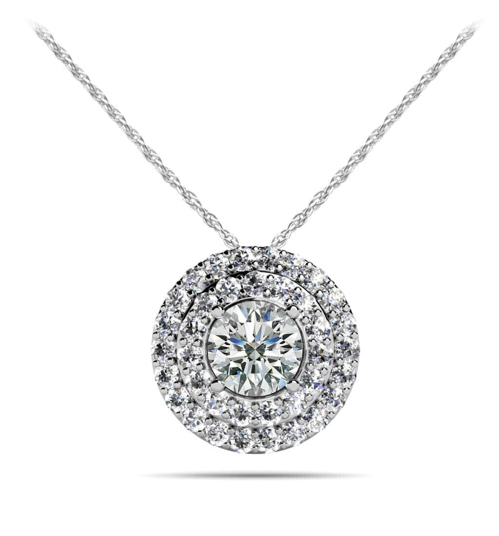 Surrounded By Sparkle Diamond Pendant with 0.55 ct. (0.35 ct. center diamond)