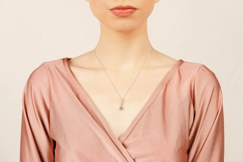 Surrounded With Love Diamond Drop Pendant with 0.58 ct. (0.40 ct. center diamond) - Image 4