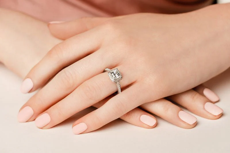 Sweet Romance Square Frame Diamond Engagement Ring with 2.48 ct. (2.00 ct. center diamond) - Image 3