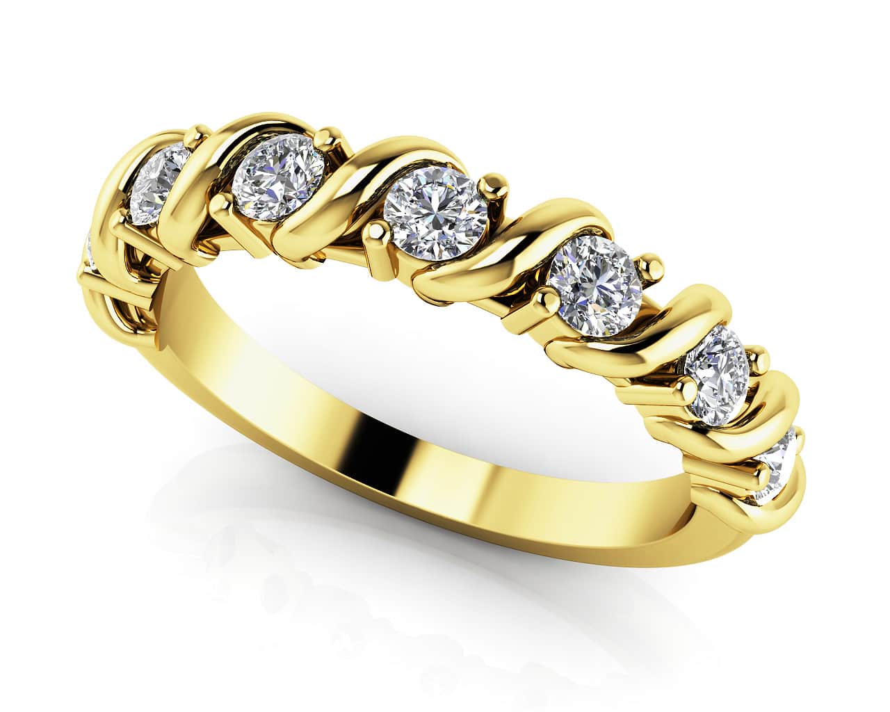 Swirl Diamond Anniversary Diamond Ring with 0.53 ct.(finished) 2.7mm - Image 2