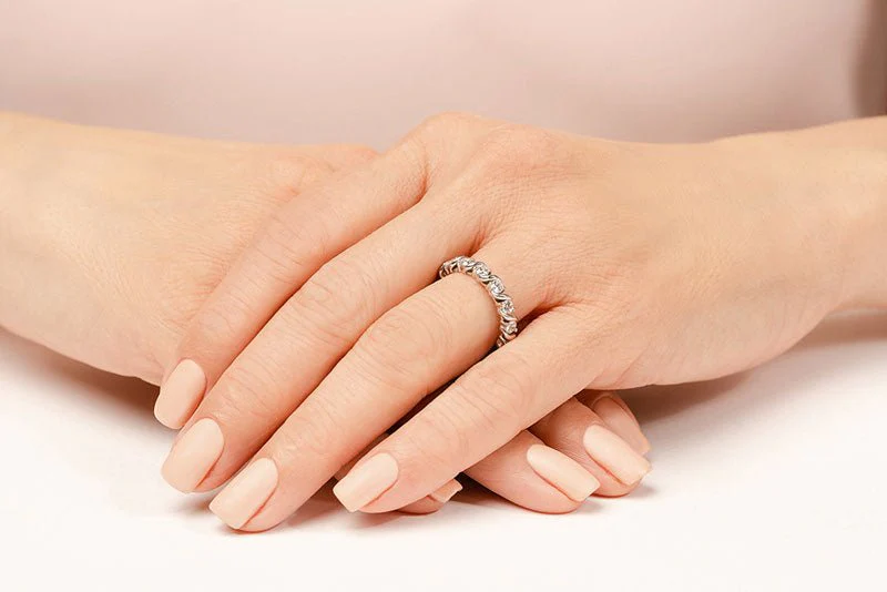 Swirl Diamond Anniversary Diamond Ring with 0.70 ct.(finished) 3.3mm - Image 5