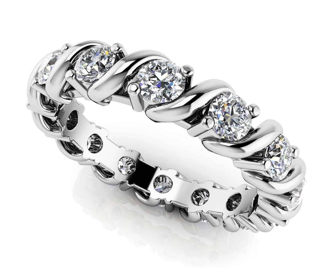 Swirl Frame Twist Diamond Eternity Band Diamond with 0.72 ct.(finished) 2.2mm