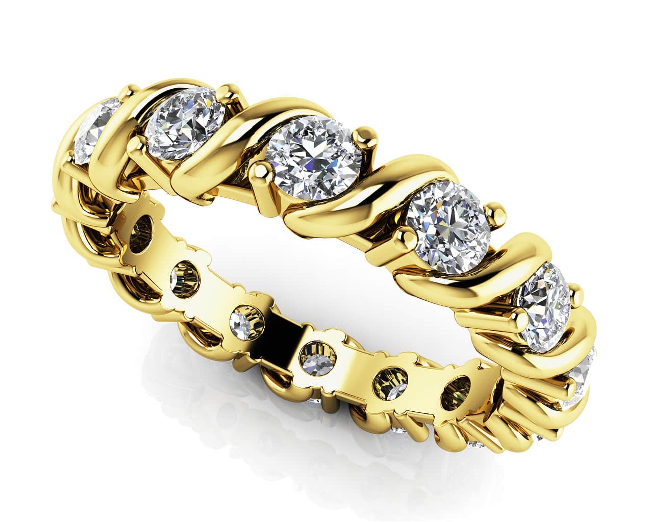Swirl Frame Twist Diamond Eternity Band Lab-Grown Diamond  with 1.68 ct.(finished) 3.3mm - Image 2