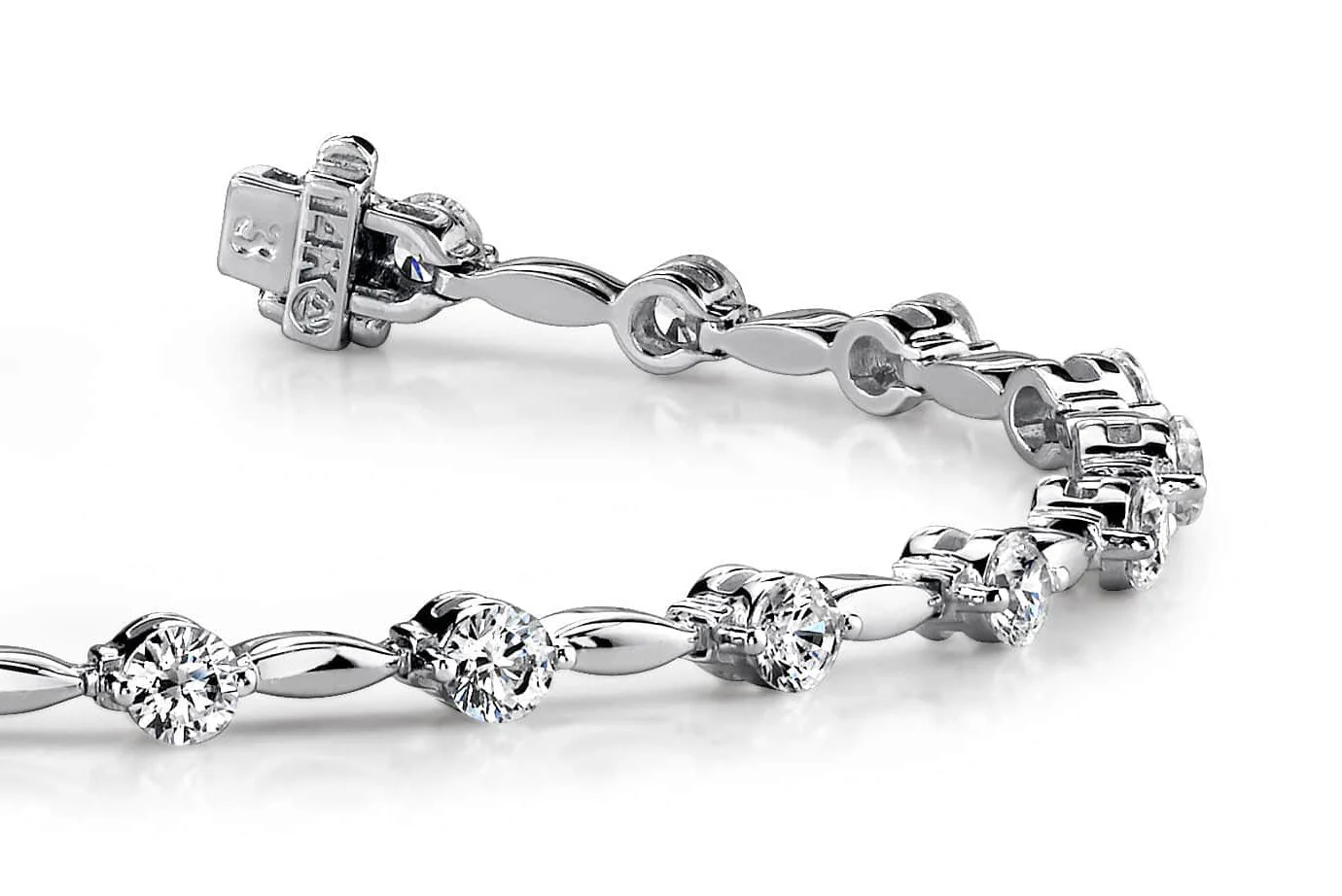 Teardrop Link Diamond Bracelet with 2.07 ct.(finished) 2.8mm