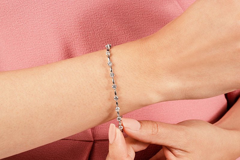 Teardrop Link Diamond Bracelet with 3.00 ct.(finished) 3.4mm - Image 3