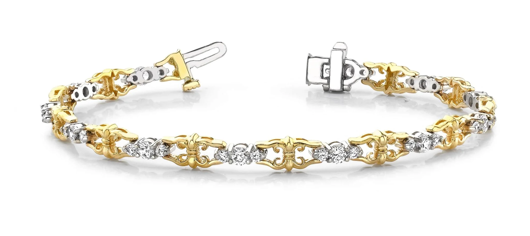 Three Across Crown Link Diamond Bracelet with 1.08 ct.(finished) 1.7mm, 2mm - Image 3