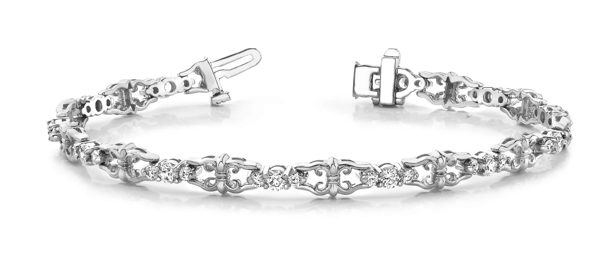 Three Across Crown Link Diamond Bracelet with 1.08 ct.(finished) 1.7mm, 2mm - Image 4