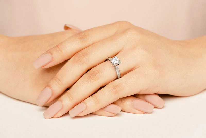 Three Across Plus Side Stone Lab-Grown Diamond Engagement Ring with 1.06 ct. (0.75 ct. center diamond) - Image 3