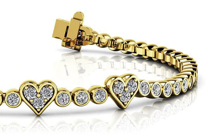 Three Hearts Of Love Diamond Bracelet with 2.11 ct.(finished) 2mm - Image 2