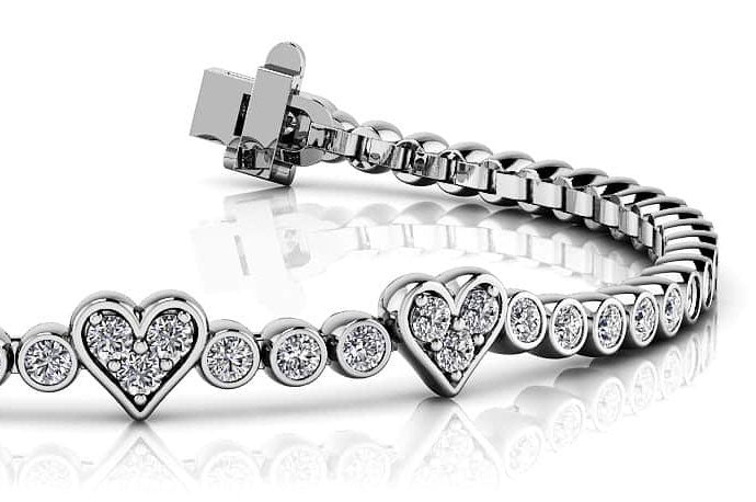 Three Hearts Of Love Lab-Grown Diamond Bracelet with 2.11 ct.(finished) 2mm