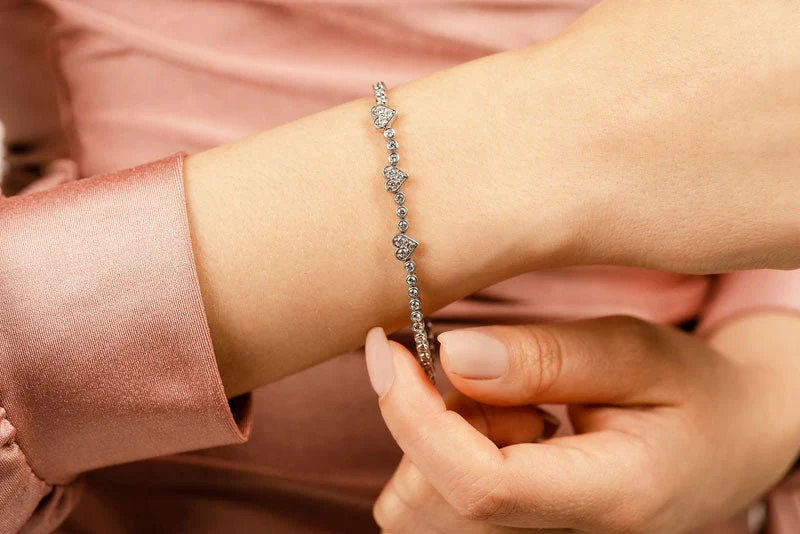 Three Hearts Of Love Lab-Grown Diamond Bracelet with 2.11 ct.(finished) 2mm - Image 4