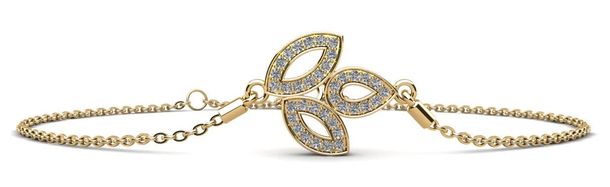Three Leaf Diamond Adjustable Lab-Grown Diamond Bracelet with 0.30 ct.(finished) 1.2mm - Image 2
