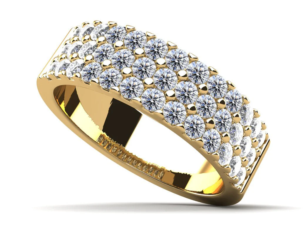 Three Row Brilliance Lab-Grown Diamond Ring with 0.98 ct.(finished) 1.8mm - Image 2
