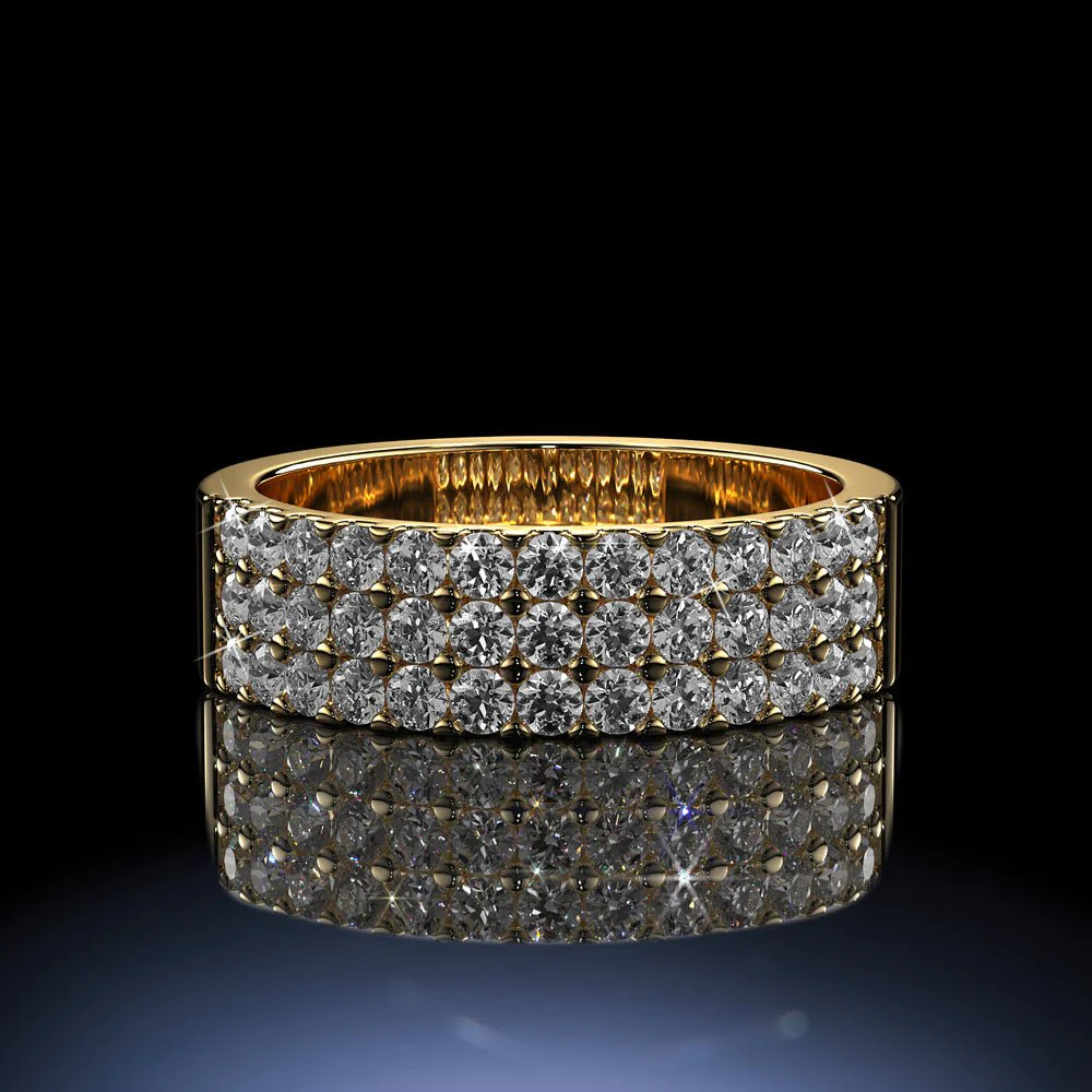 Three Row Brilliance Lab-Grown Diamond Ring with 0.98 ct.(finished) 1.8mm - Image 4