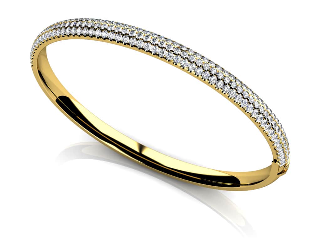Three Row Pave Lab-Grown Diamond Bangle with 1.73 ct.(finished) 1.3mm - Image 2
