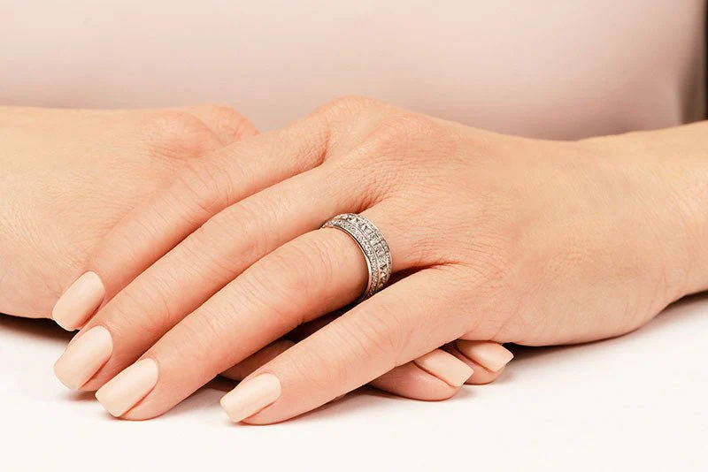 Three Row Princess And Round Eternity Band Lab-Grown Diamond  with 4.88 ct.(finished) 1.3mm, 3.2mm - Image 3