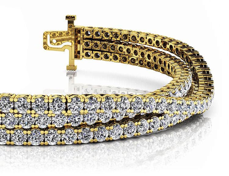 Three Rows Flexible Diamond Bracelet with 8.49 ct.(finished) 2.2mm - Image 2