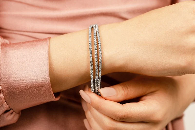 Three Rows Flexible Diamond Bracelet with 8.49 ct.(finished) 2.2mm - Image 4