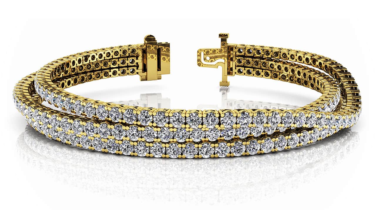 Three Rows Flexible Diamond Bracelet with 8.49 ct.(finished) 2.2mm - Image 6
