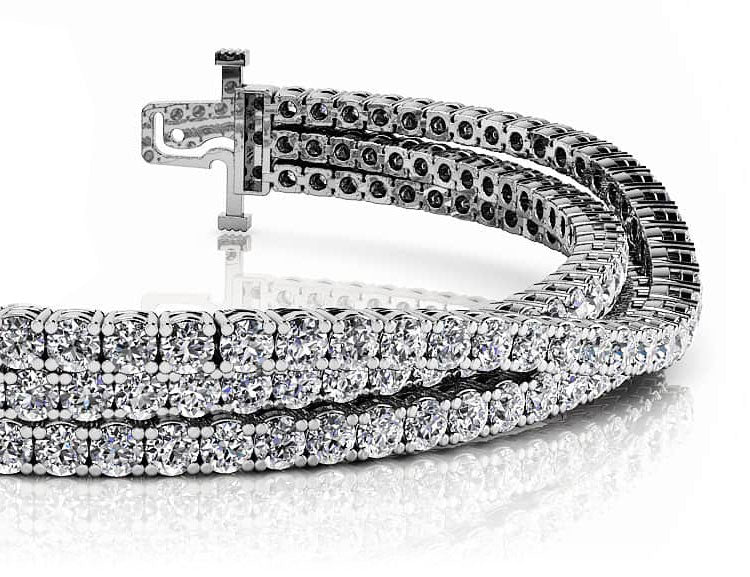 Three Rows Flexible Lab-Grown Diamond Bracelet with 6.93 ct.(finished) 1.9mm